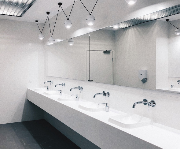 Clean bathroom fixtures